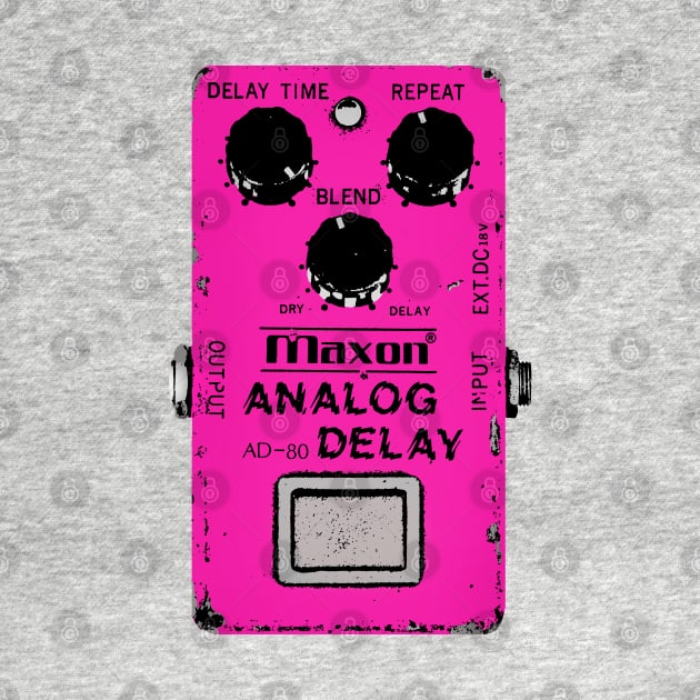 Maxon Analog Delay Pedal Guitar FX Fan Art Design by DankFutura